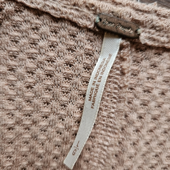 Free People Size Large Slouchy Boho Vintage Sweater Dusty Rose Pink - Picture 2 of 4